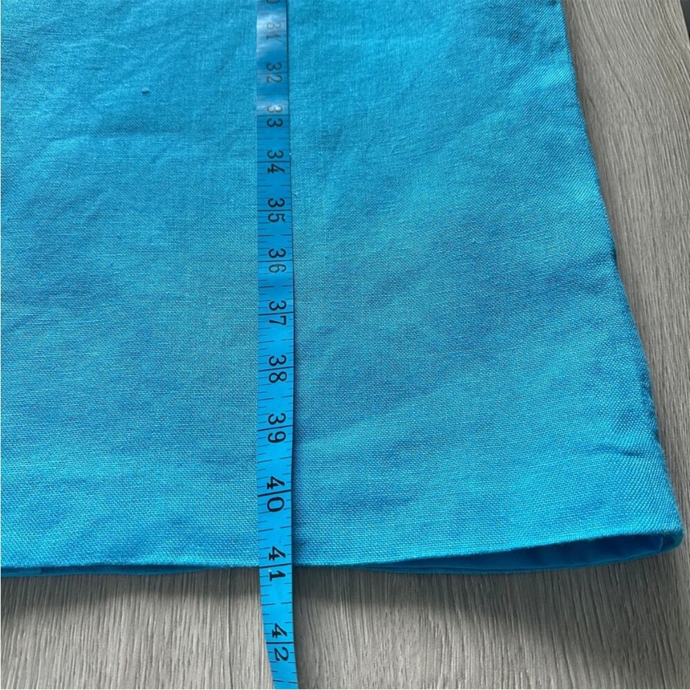 Talbots Vibrant Turquoise Blue Irish Linen Sleeveless Sheath Midi Dress Size 16 - Picture 8 of 10